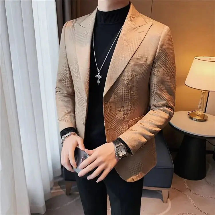 Man Suits and Blazers Single Breasted Blue Coats Jacket for Men Party Clothing Fashion Fashionable Classic Summer Original