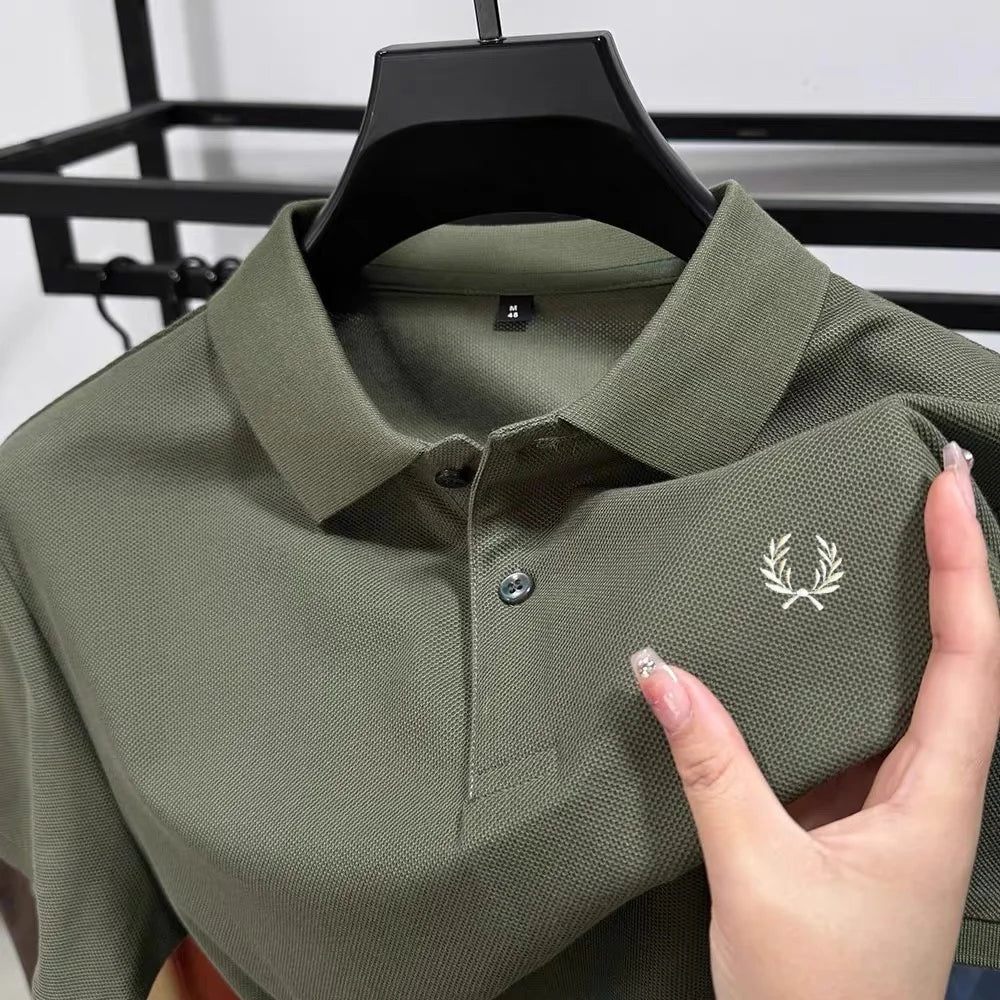 Luxury brand 100% cotton short sleeve men's polo shirt summer high-end fashion classic embroidery business casual golf T-shirt