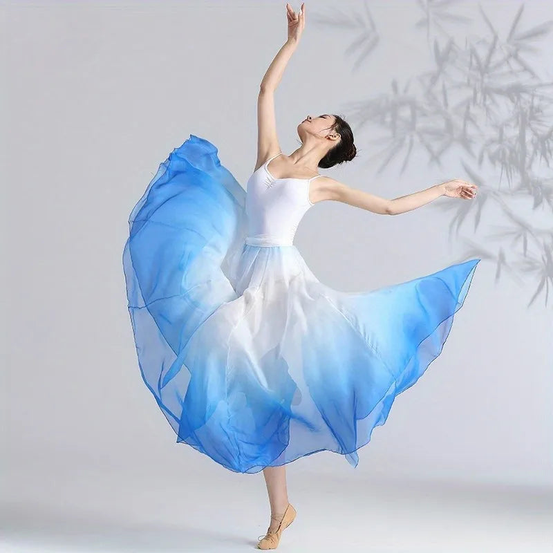 Dance Skirt - Contemporary Ballet Modern Dance Practice Skirt,Adjustable Waist Tie for Performances