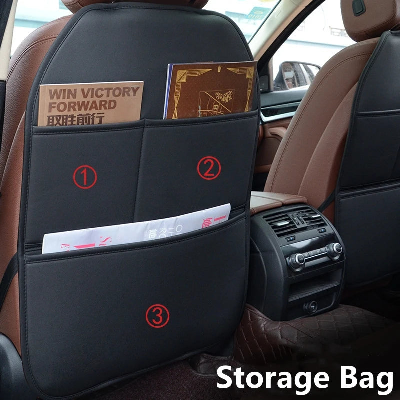 Protector de asiento trasero de coche de cuero sintético premium con relleno de esponja, a prueba de patadas, impermeable, universal para todas las estaciones, antideslizante, productos para coche
