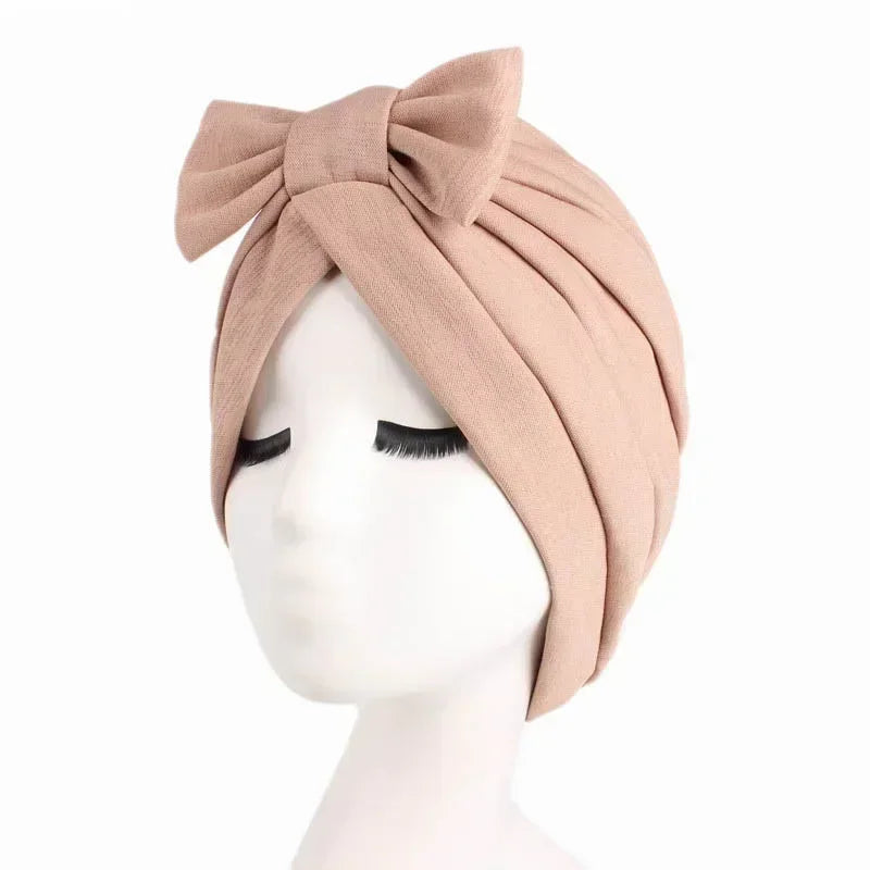 Sombrero turbante indio nuevo con nudo y lazo para mujer, hijab musulmán, pañuelo africano para la cabeza, gorro, gorro para pérdida de cabello, gorro de quimioterapia, pañuelos para la cabeza