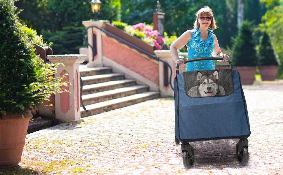 ﻿ Wedyvko Medium or larger Pet Stroller 4-Wheel Dog Travel Stroller Jogger for Cat Pet Suplies Outdoor carrinho de bebe