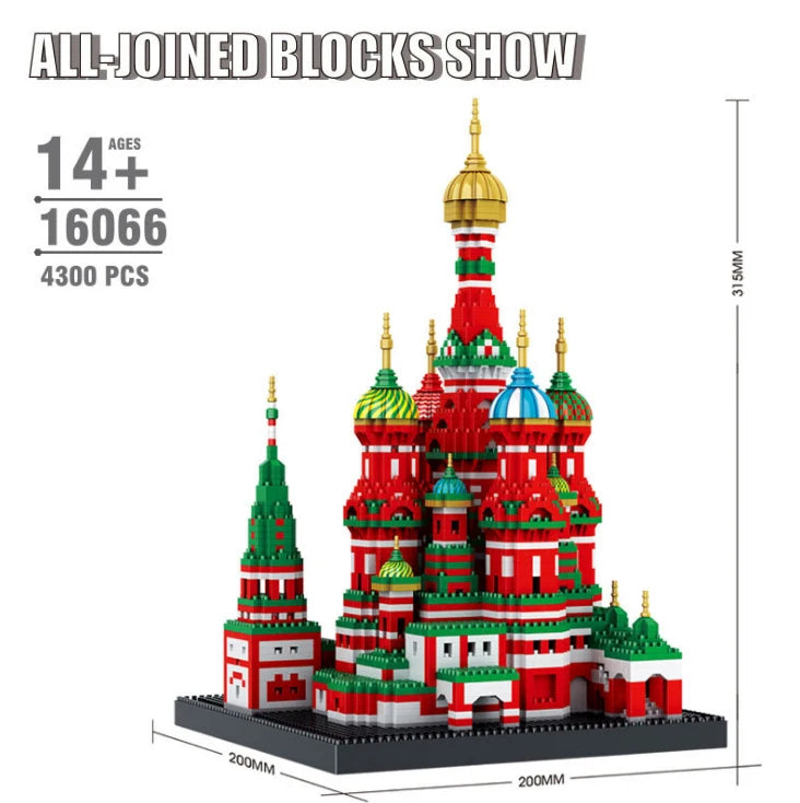 World Famous Architecture Diamond Building Blocks Toy Taj Mahal Vassili Church London Bridge Micro Size Bricks Construction Toys