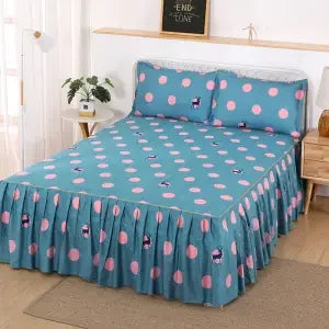 Korean Style Bedspread & Coverlet with Breathable Bed Skirt, Anti-Fade & No Shrinkage Simmons Protective Cover