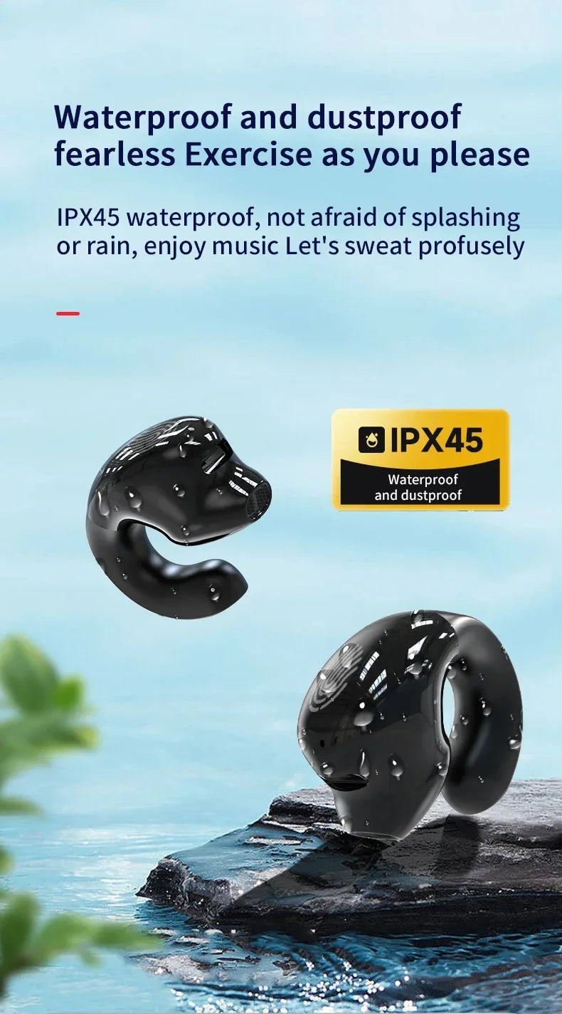 Bluetooth 5.3 Earphones With Mic Wireless Headphones Single in-Ear Sports Waterproof TWS Earbuds Handsfree Headset