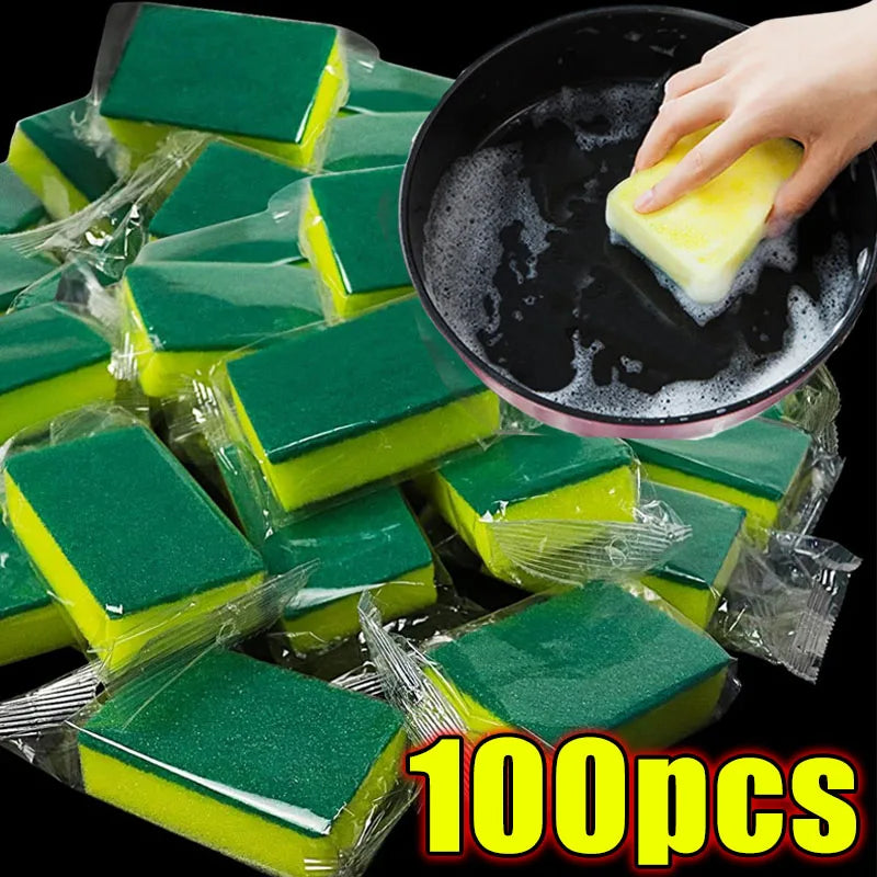 100/1 Uds Esponja Suave para Lavar Platos de Cocina Absorbente Limpia Olla Óxido Estropajo Kits de Eliminación Cepillo de Limpieza Doméstico Esponja