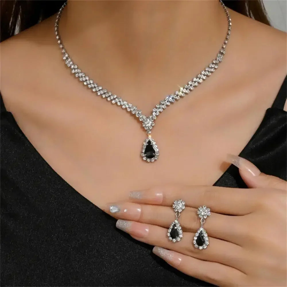 Elegante juego de joyas de diamantes de imitación – Atemporal, brillante y perfecto para cualquier ocasión
