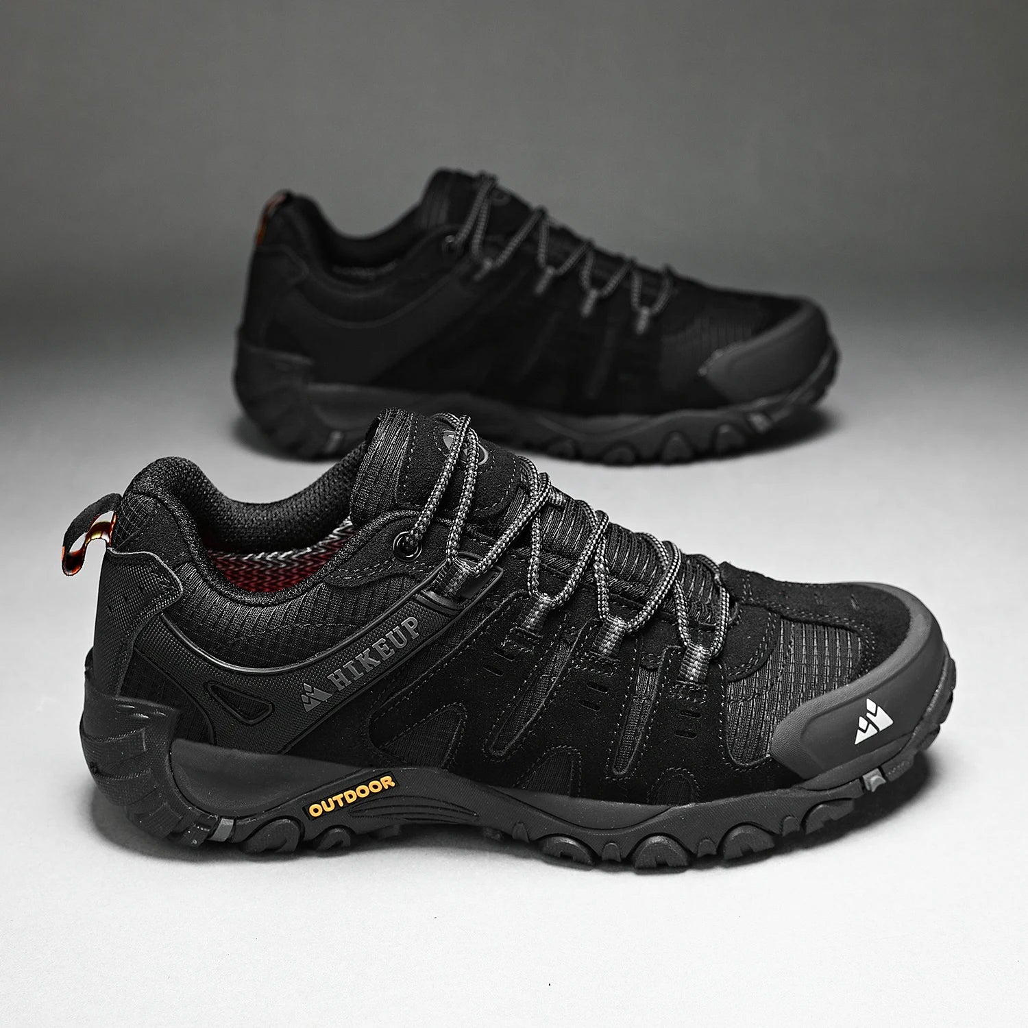 HIKEUP Zapatillas de senderismo para hombre de cuero de ante, calzado de exterior resistente al desgaste, zapatillas tácticas de trekking, senderismo y caza para hombre