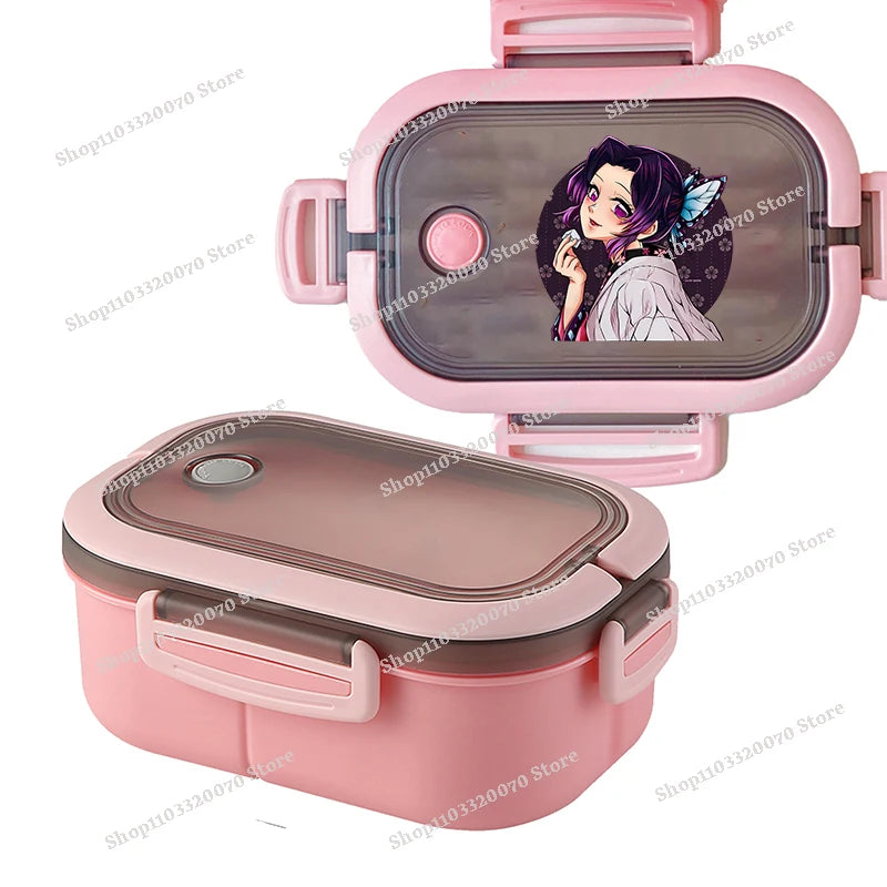 Demon Slayer Kimetsu No Yaiba Lunch Box Cartoon Anime Figures Dinner Pail Student Office Workers Large Capacity Sealed Bento Box