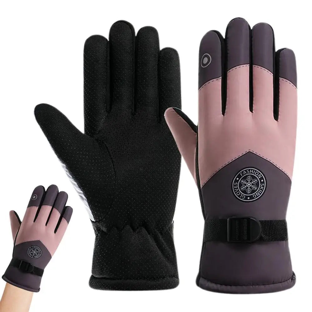 Guantes de esquí, guantes de nieve multifuncionales con pantalla táctil, guantes de nieve cálidos a prueba de viento, guantes cálidos de invierno para esquí y ciclismo para mujeres y