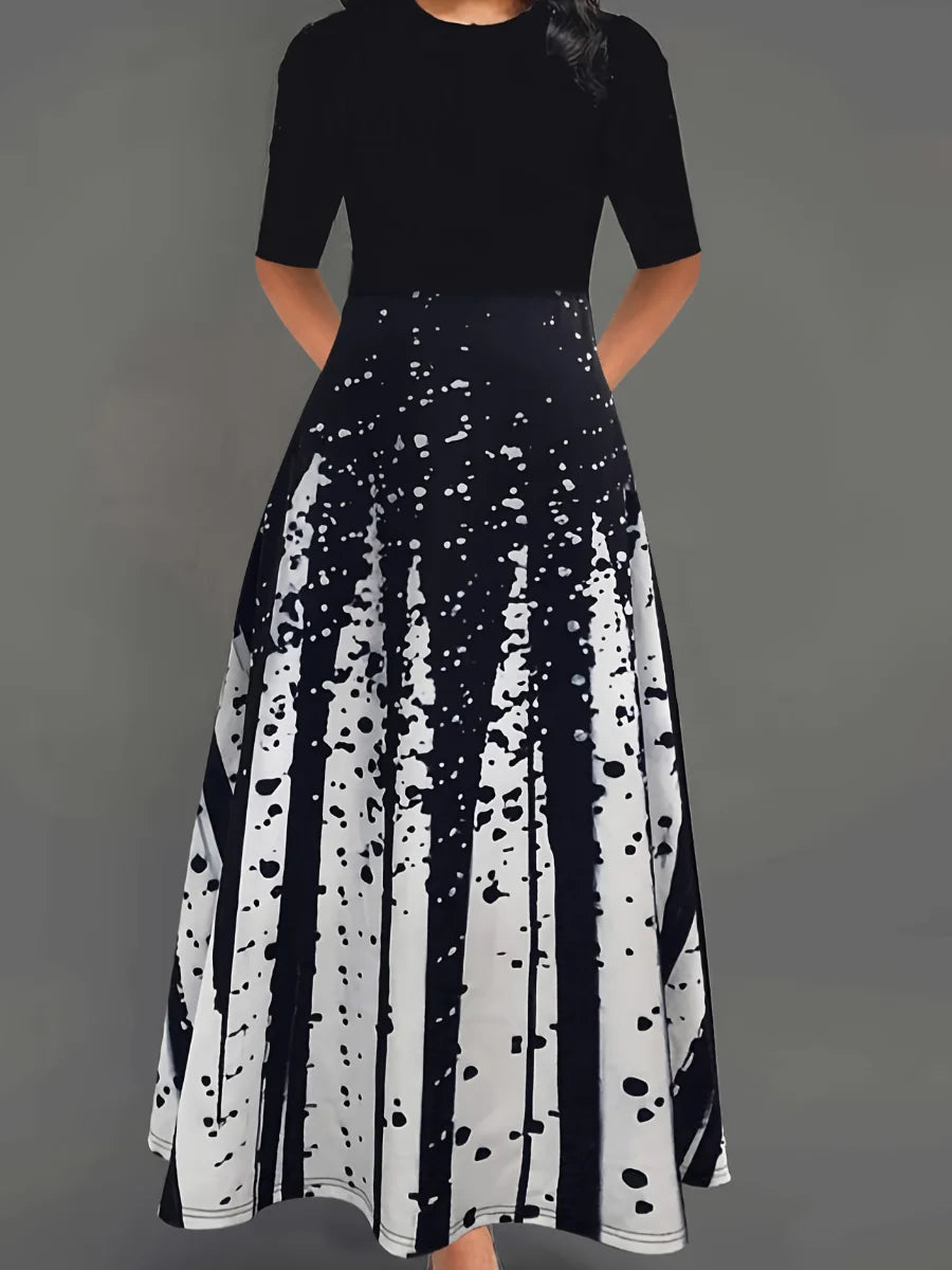 LW Women's Casual dresses short sleeve Pocket Design A Line Dress office Elegant Fashion maxi dress vestido Women's Clothing