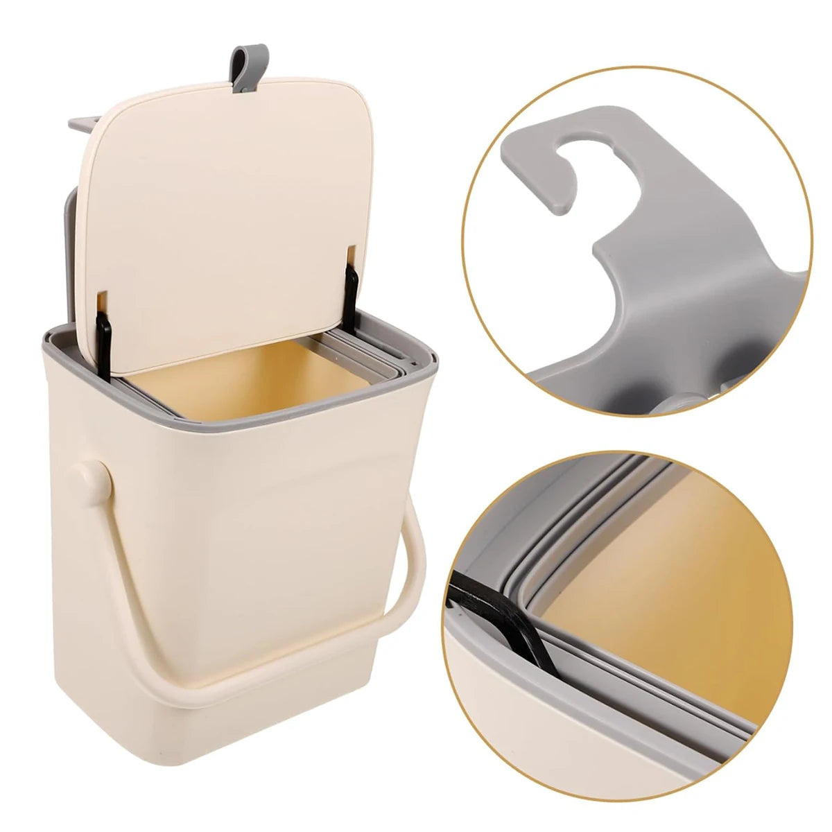 Car trash can with mobile phone holder function car rear seat storage box with lid for private car rear seat cleaning bucket 5L