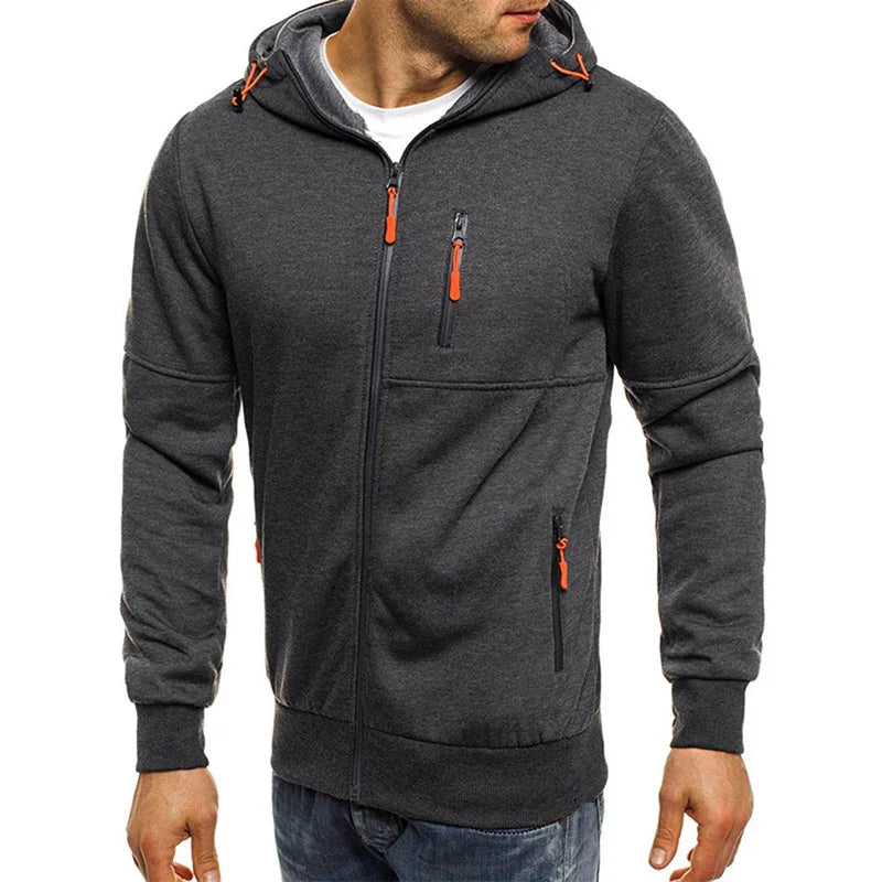 Men's Hoodies Sweatshirts Spring Autumn Casual Solid Zip Up Hoodie Tracksuit Long Sleeve Hooded Sweatshirt M-4XL Hoody Coat Men