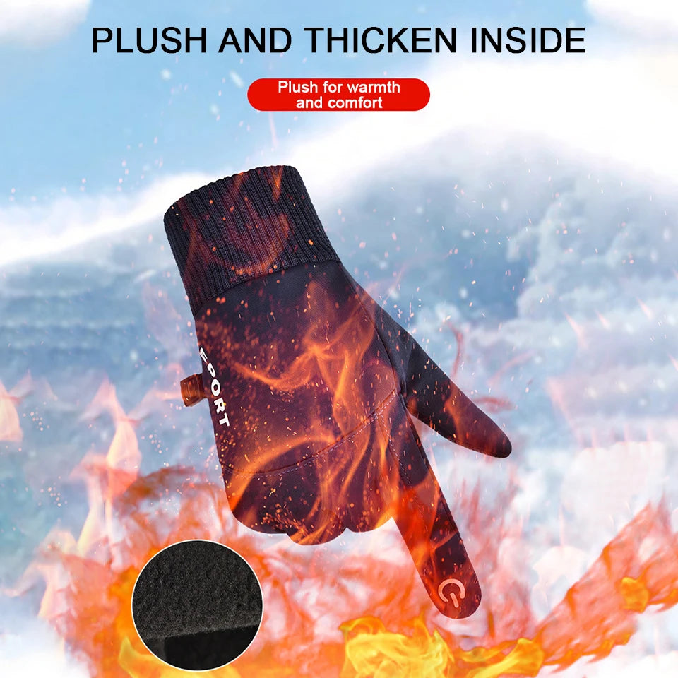 LOOGDEEL Guantes de esquí de invierno impermeables, antideslizantes, cálidos, para deportes al aire libre, correr, motocicleta, esquí, con pantalla táctil, de forro polar, unisex
