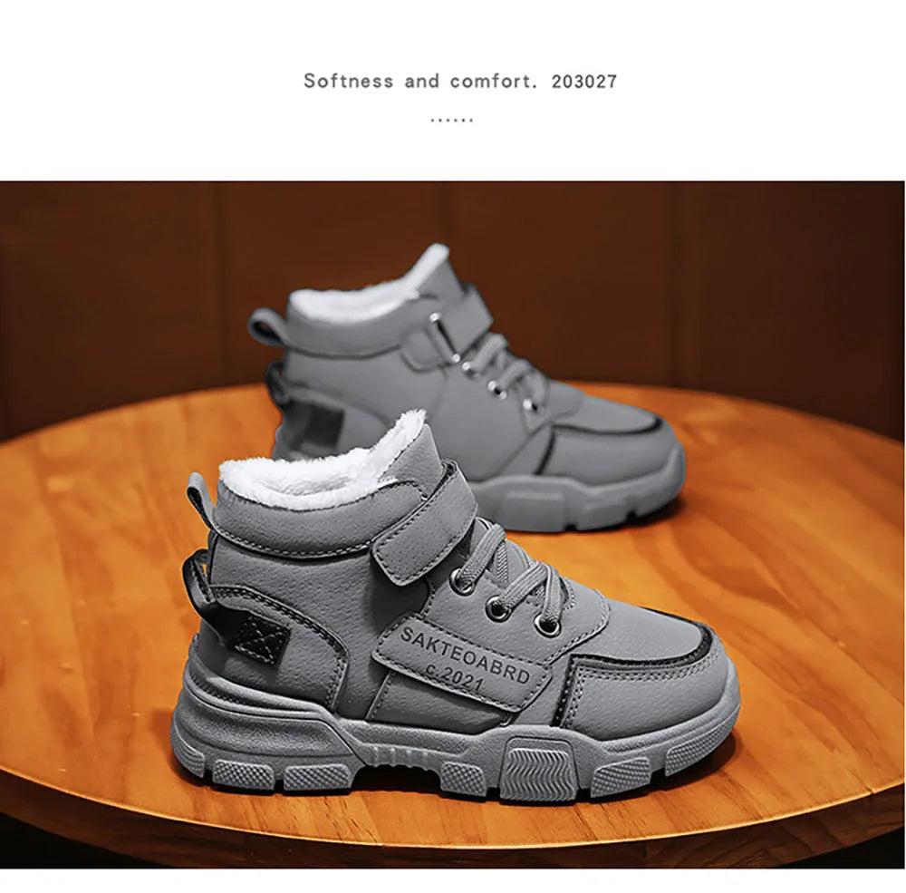 Winter Snow Boots For Children rend Fashion Plush Cotton Shoes Thick Warm Teenager Faux Fur Boots For Kids