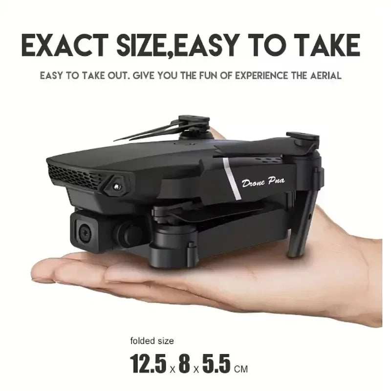 E88Pro RC Drone 4K Professinal With 3 Battery 1080P Wide Angle HD Camera Foldable Helicopter WIFI FPV Height Hold Gift Toy