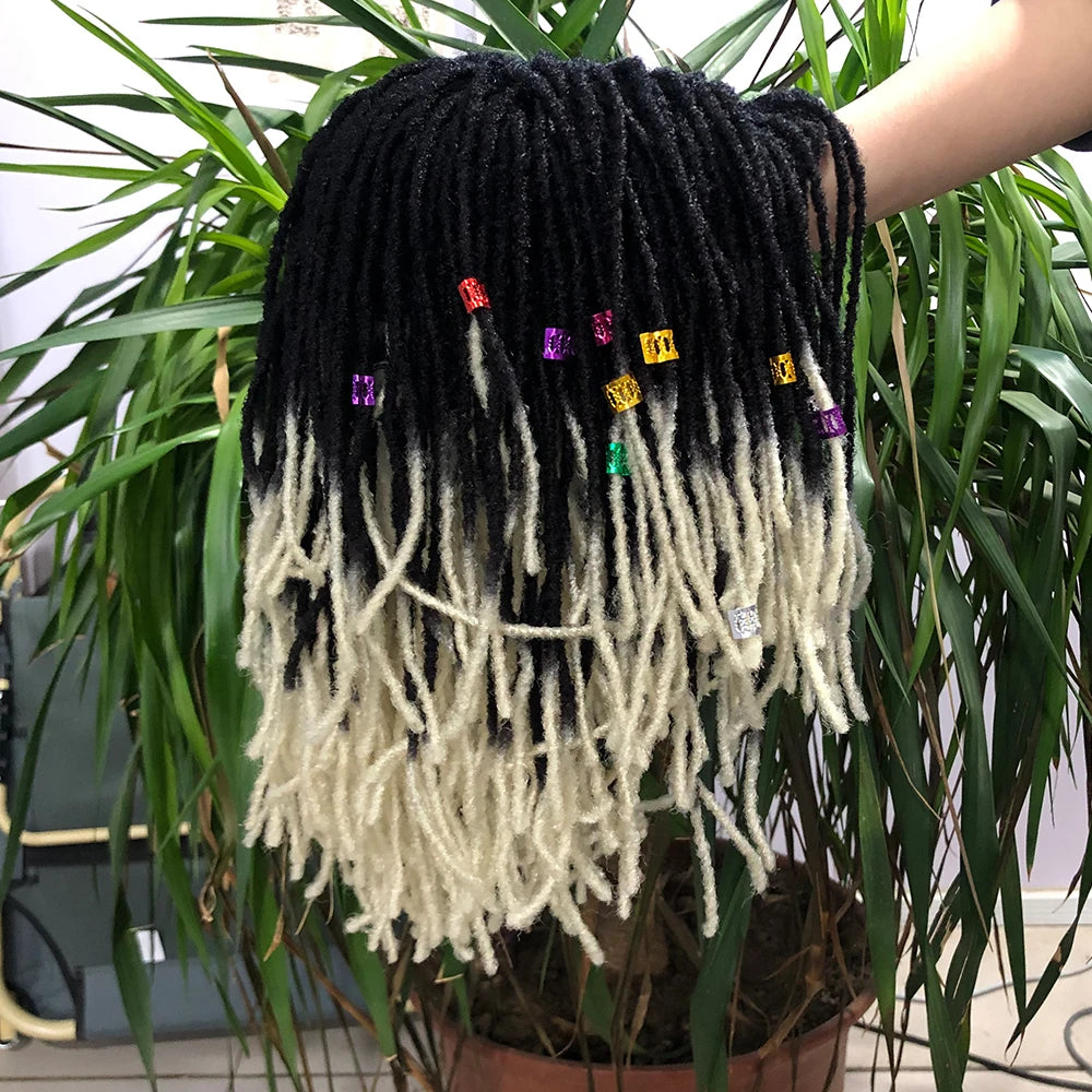 10Inches Braided Wigs  Afro Bob Wig Synthetic DreadLock Wigs For Black Woman Short Curly Ends Cosplay Yun Rong Hair