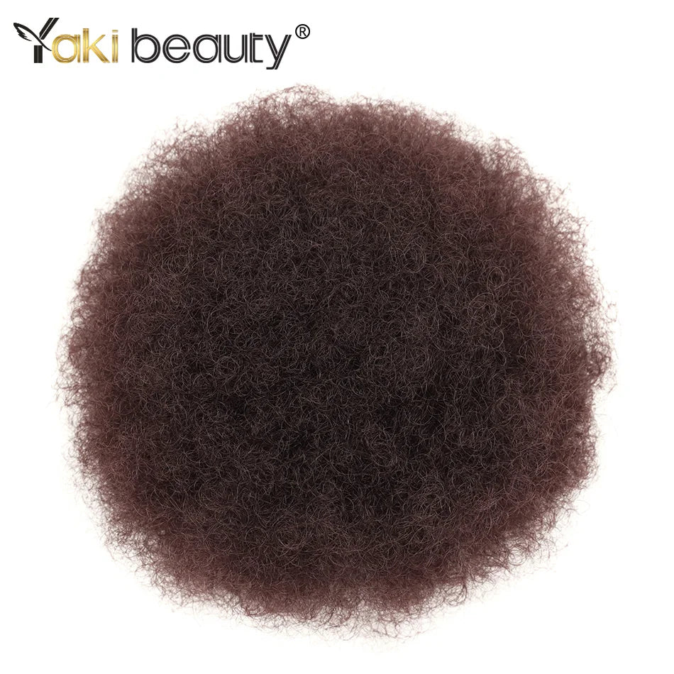 Queue de cheval Afro Puff à cordon, extension de cheveux synthétiques, noire, marron, à clip, queue de cheval frisée crépue à cordon.