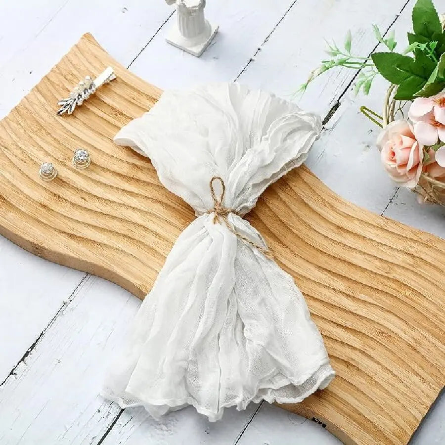 Servilletas arrugadas de 6 piezas Servilletas de algodón suave Servilletas decorativas de tela para bodas, fiestas, uso diario familiar
