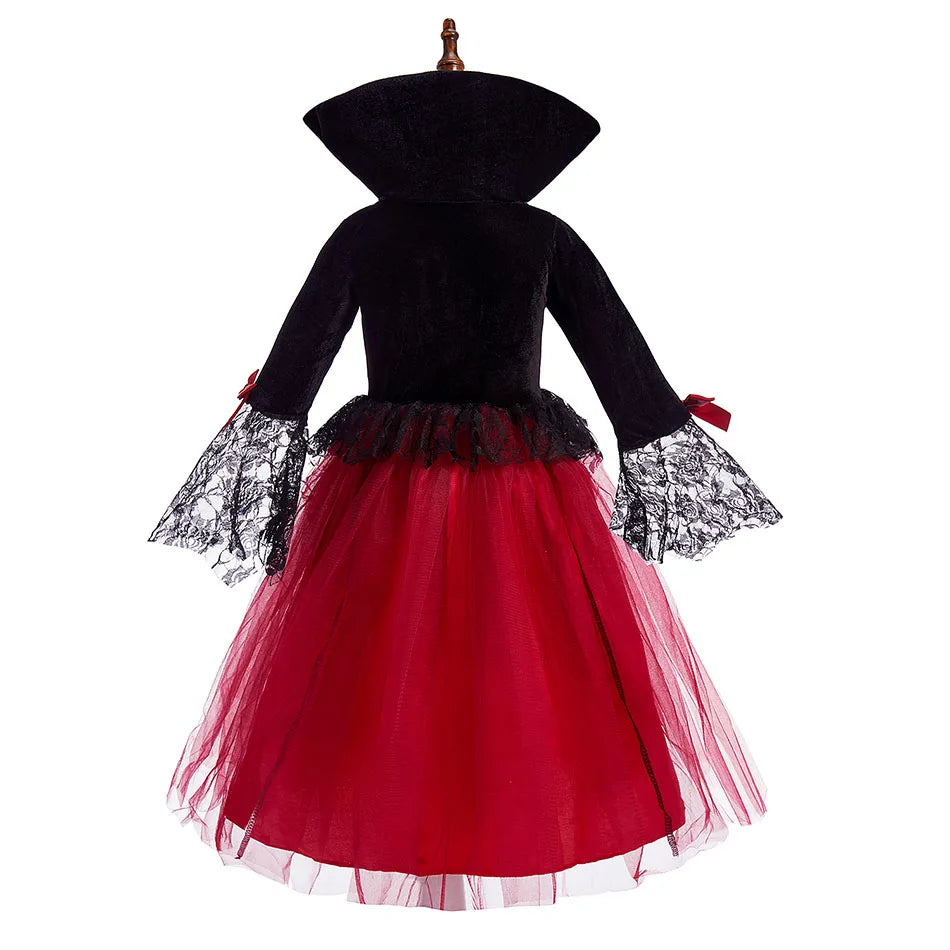 Disfraz de bruja para niños, disfraz de princesa para cumpleaños, ropa elegante para niñas, cosplay de Halloween, vestido elegante, sombrero de vampiro, Navidad, fantasía