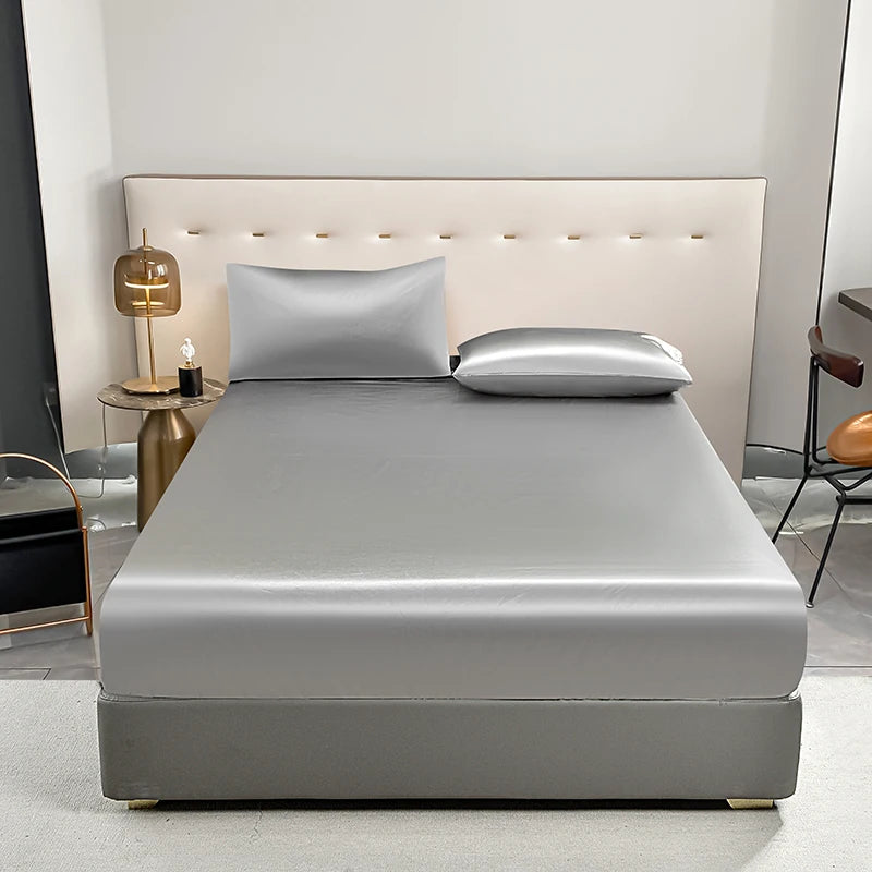 1 Sábana Bajera Ajustable Impermeable con Banda Elástica Negra Dorada Blanca Antideslizante Ajustable (La funda de almohada necesita pedido)