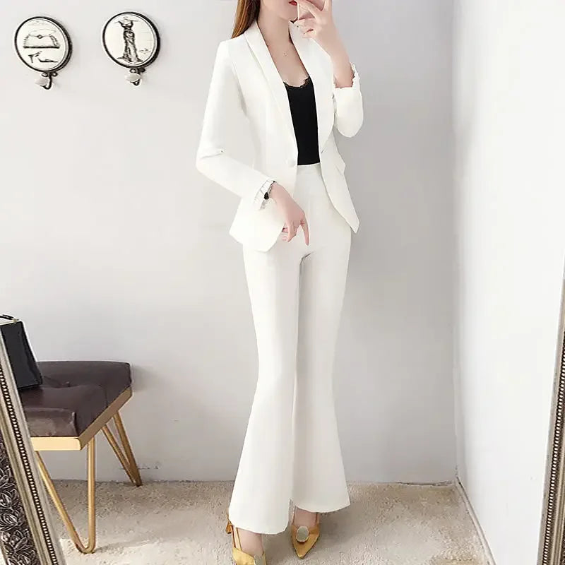 White Trousers Suits Office Blazer and Baggy Professional Women's 2 Pant Set Outfits Two Pieces Sets Pants for Woman Tailor Xxl