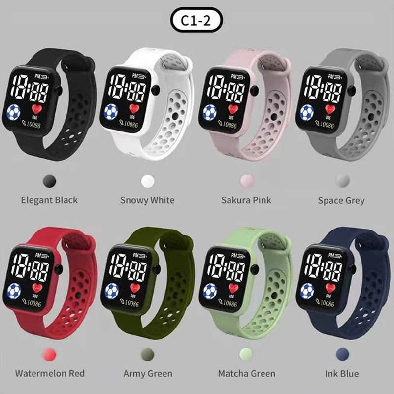 LED Digital Watch For Kids Boys Sports Waterproof Watches Girls Silicone Digital Watch Casual Childrens Electronic Reloj