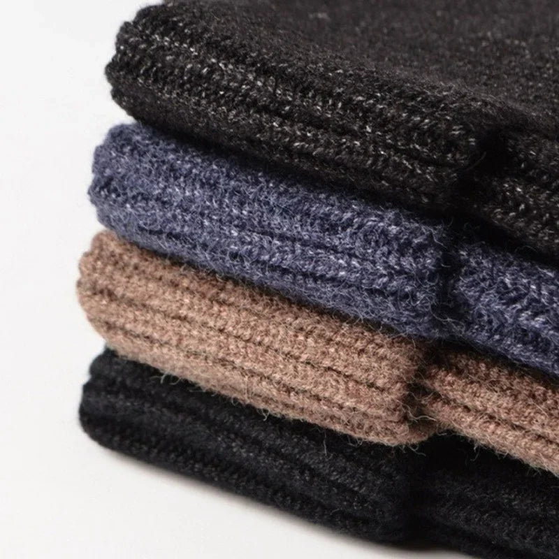 Bonnet d'hiver unisexe en velours imitation lapin pour homme et femme, bonnet en laine tricoté, protège-oreilles, chaud, thermique, cyclisme, ski