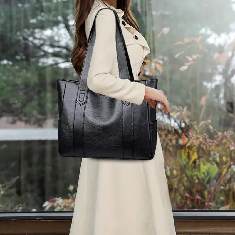 Bolso de Hombro Cruzado Grande de Piel Sintética para Mujer Vintage