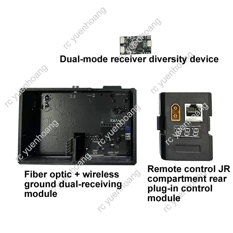 Optical Fiber Outlet Box with Sky End 2KM D0.3mm Light Fiber Optic Optional Ground End Module Wireless Control for RC FPV Drone