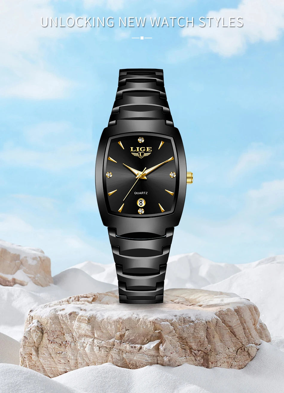 LIGE NEW Women Watches Business Luxury Ladies Fashion Quartz Watch Simple Stainless Steel Clock Watch for Women Relogio Feminino
