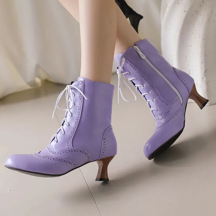 New Fashion Boots for Women High Quality Leather Women's Short Boots Daily Women High Heels Lightweight Womens Shoes Botas Mujer