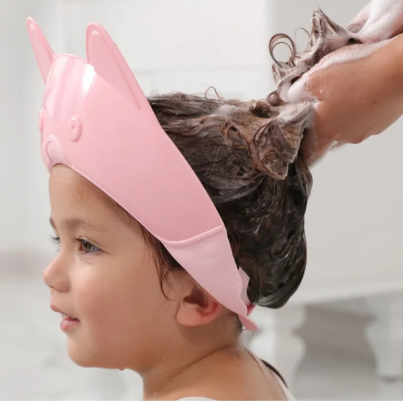 Children Shower Caps Adjustable Childrens Shower Hat Waterproof Kids Bath Cute Infant Wash Hair Shield Cap for Eye Protection