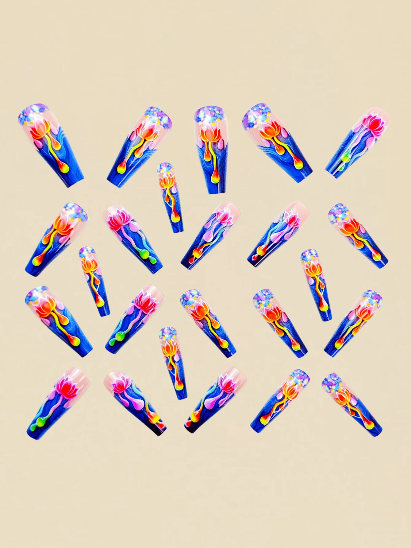 Gradient Flower Ballet Nail Stickers