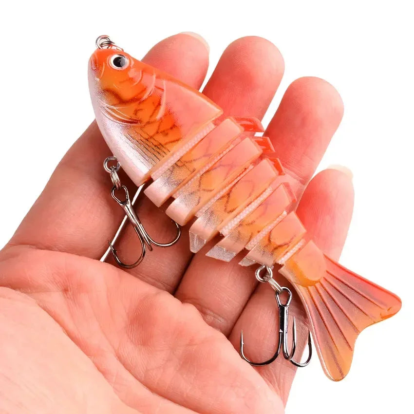 1pcs/Winter fishing gear Bionic Multi-section Swim hard bait  Artificial Wobbler Trolling pike carp crank lure
