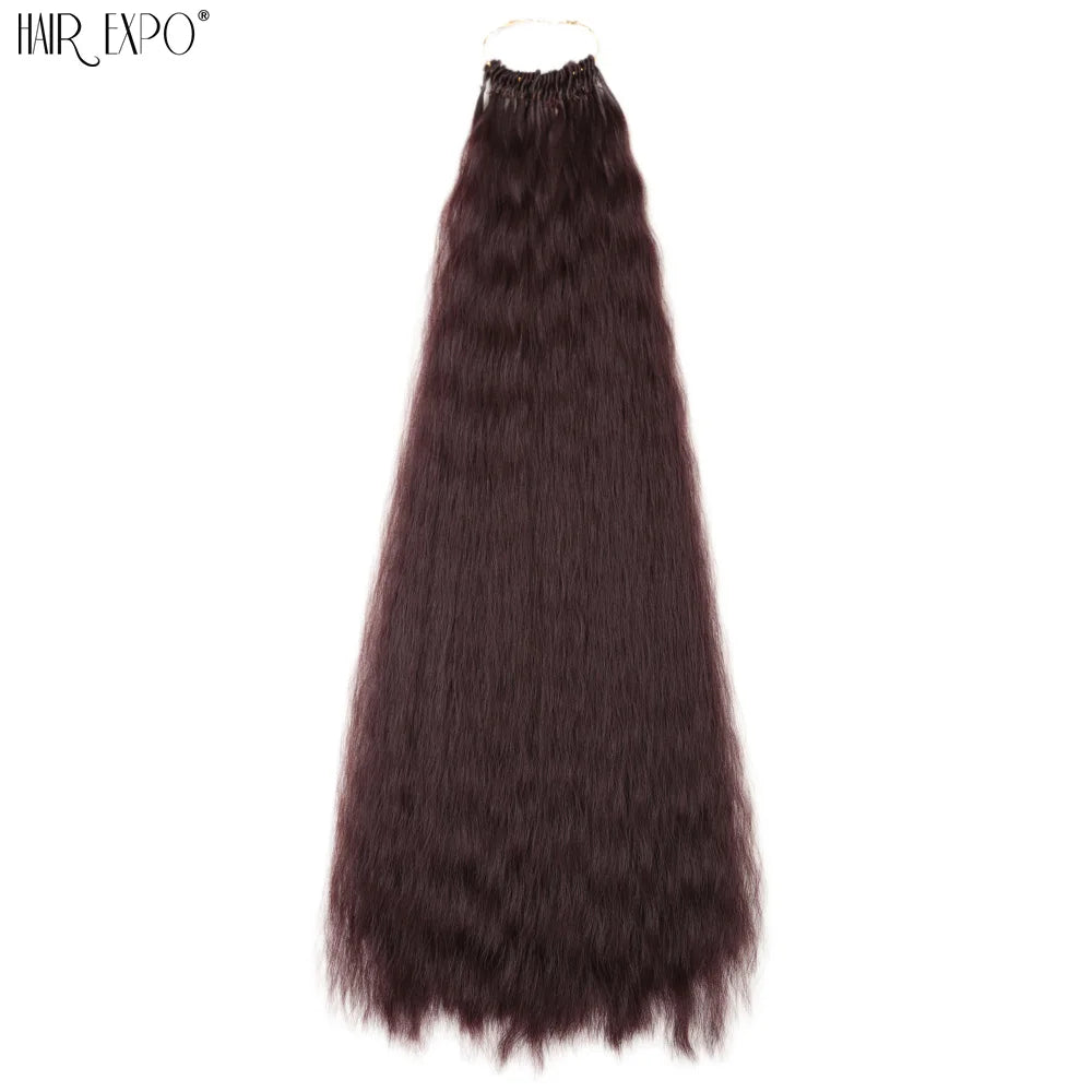 22Inch Synthetic Yaki Straight Crochet Hair Afro Kinky Straight Fake Hair Extensions Ombre Braiding Hair Bundles Hair Expo City