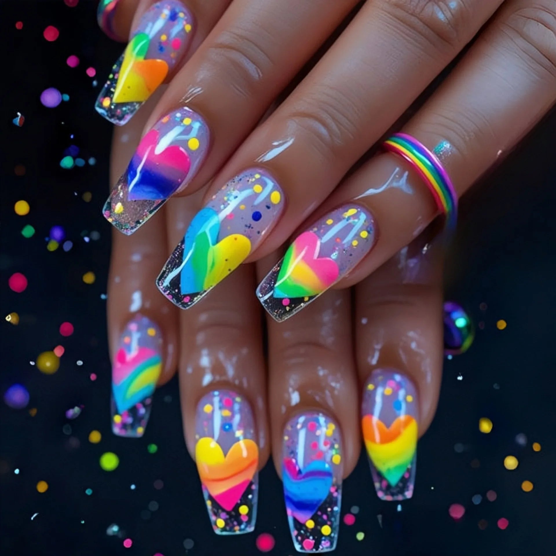 Y2K Gradient Square Press-On Nails