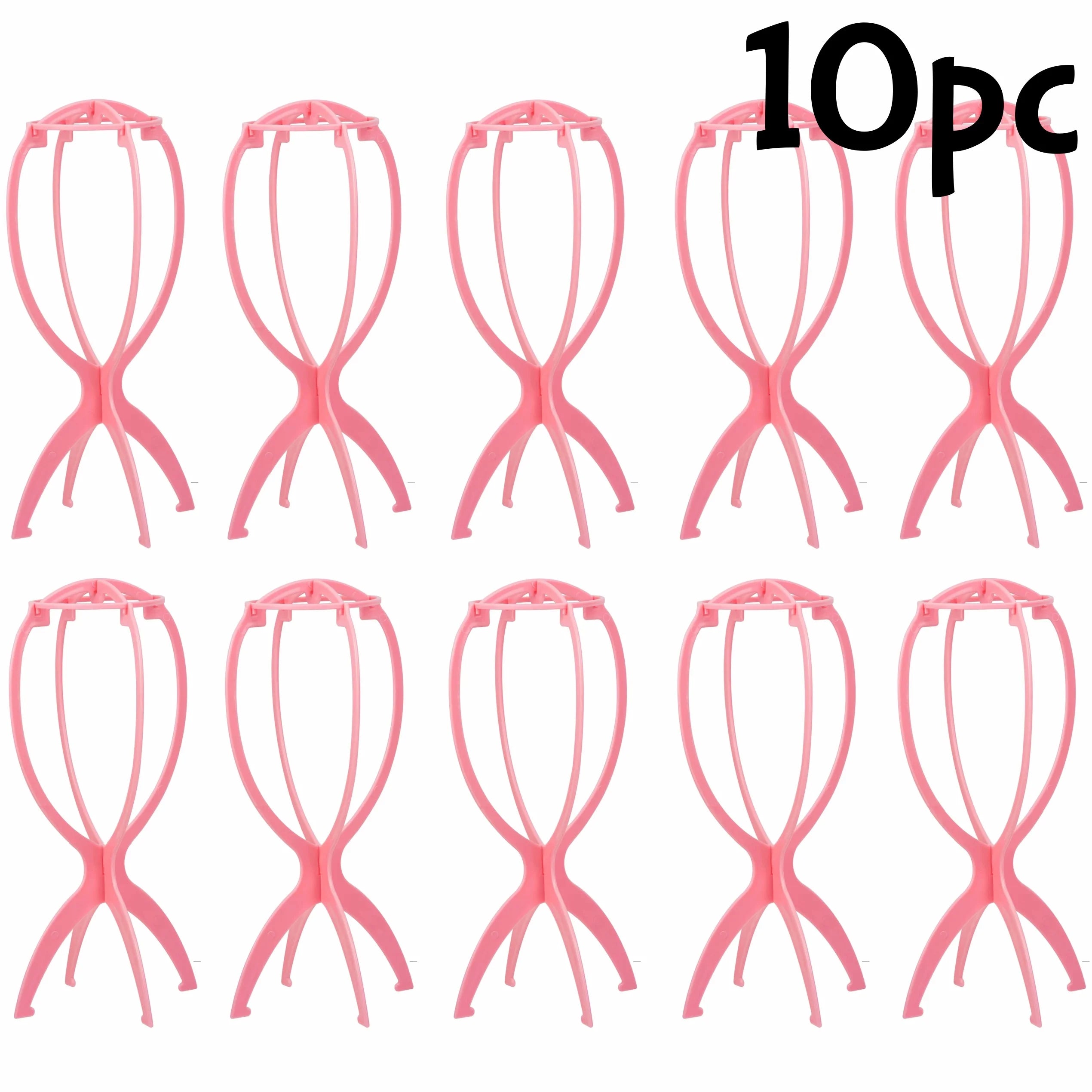 10pcs Wig Stand Durable Easy Assembly Wig Cap Holder Portable Plastic Hair Hat Displaying Stand Ideal for Home Salon Travel Use
