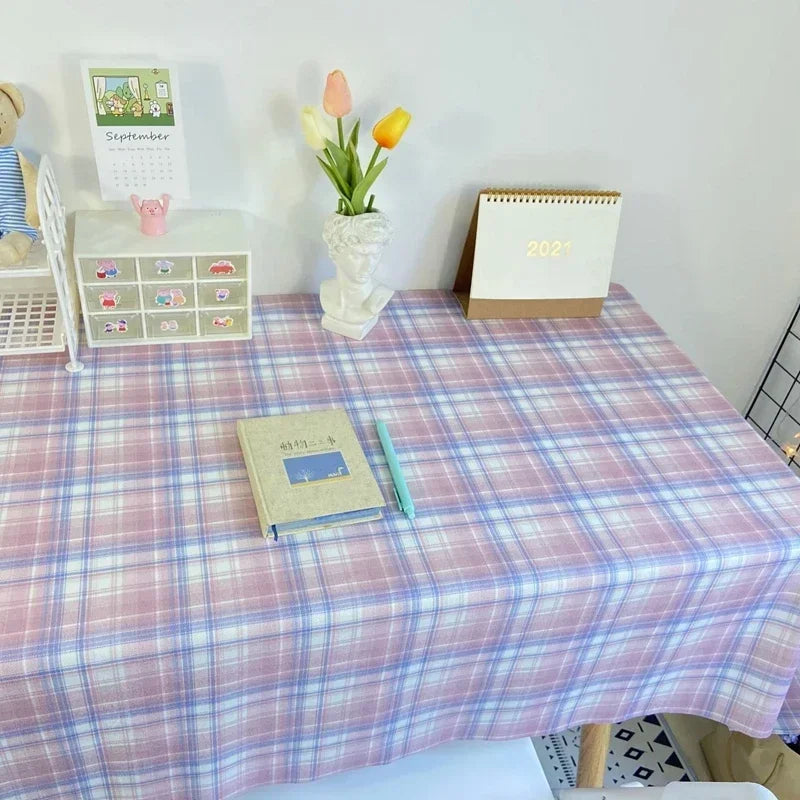 Mantel de tela escocesa, tapete de escritorio, mantel a prueba de polvo para mesa de comedor, protector de muebles, tapete de picnic, tapete para tocador