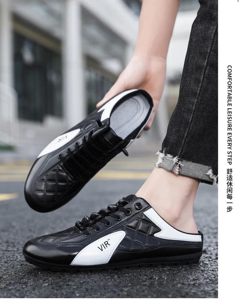 Men's Fashion Soft-soled Half Slippers Men Trendy Casual Shoes Soft Sole Non-slip Shoes New Outdoor Walking Shoes Zapatos Hombre