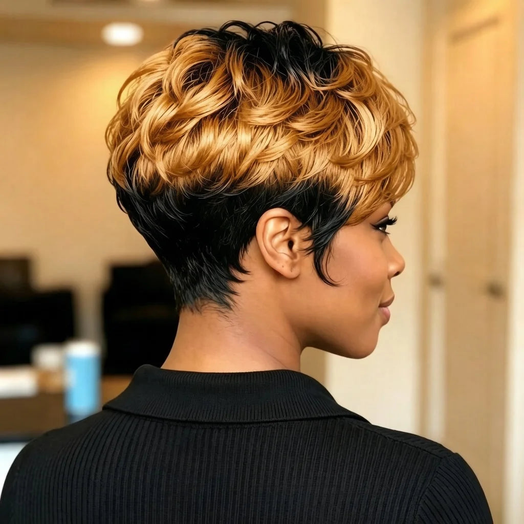 Curly Pixie Remy Hair Wig