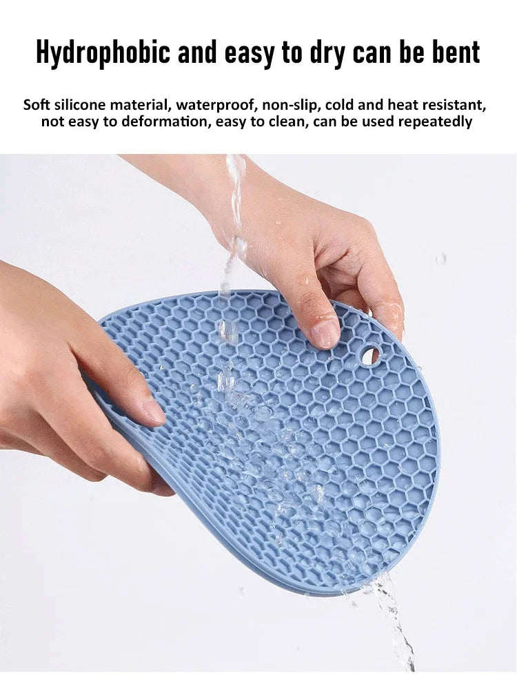 Table mat tool multifunctional kitchen silicone tableware mat, round anti slip and heat-resistant coffee cup coaster, pot holder
