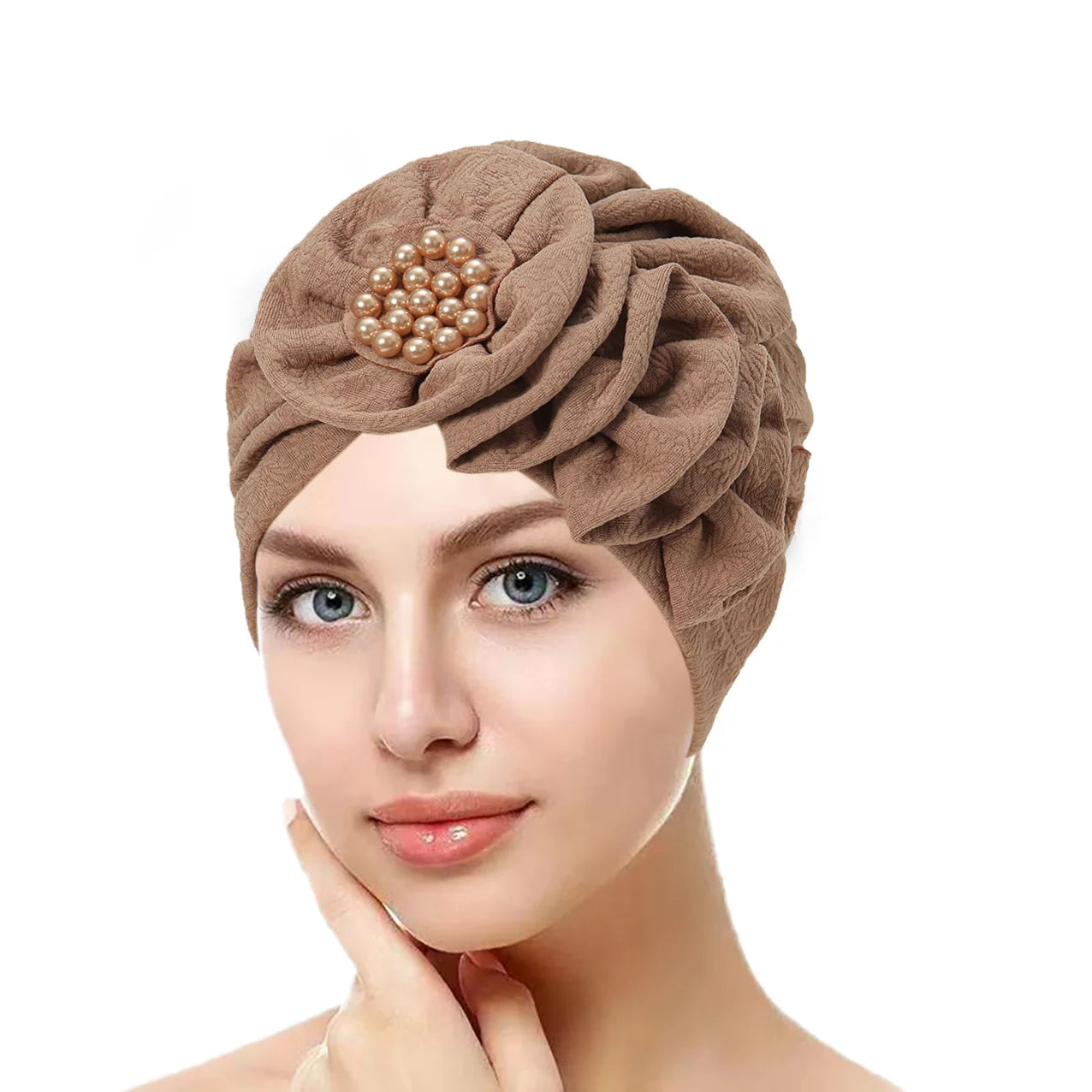 Beaded Flower Hijab Cap – Elegant, Modest & Effortlessly Chic