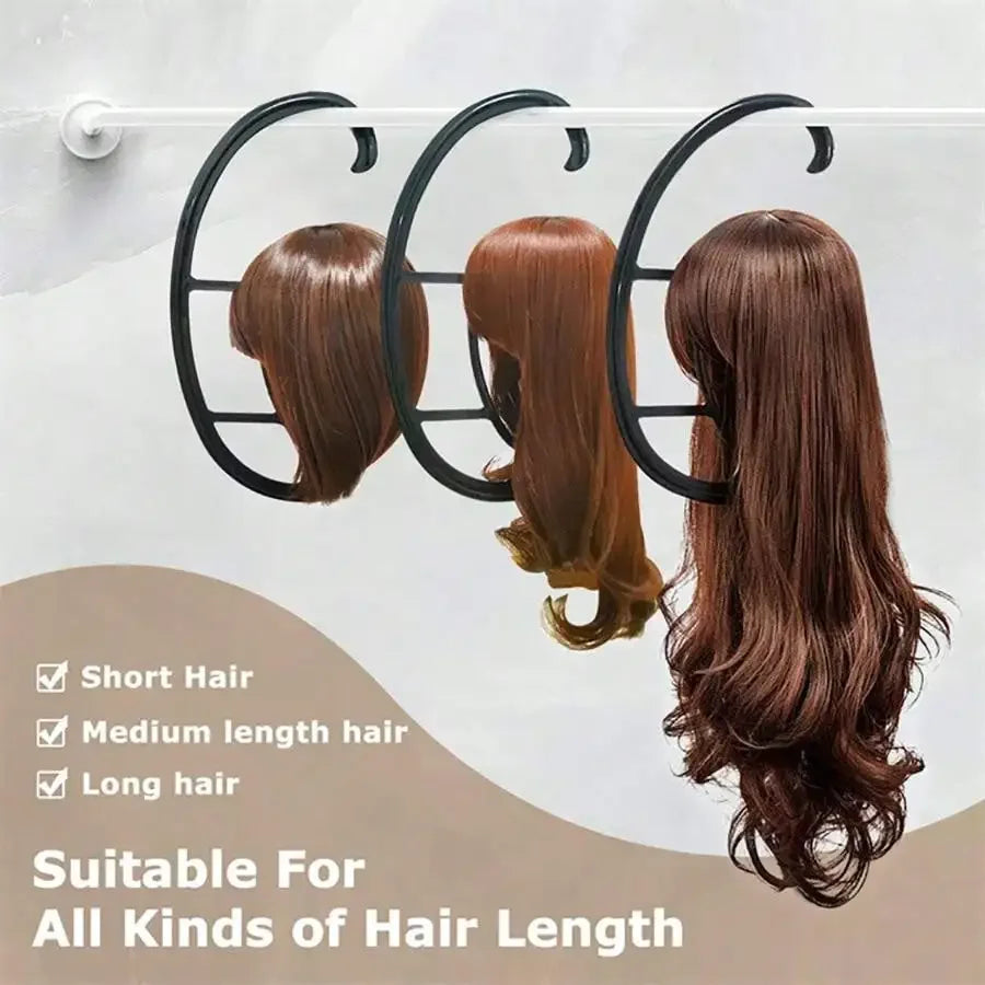 15 Inch Wig Hanger, Portable Hanging Wig Holder Stand, Collapsible Wig Display Hanger, Wig Rack for Multiple Wigs and Hats