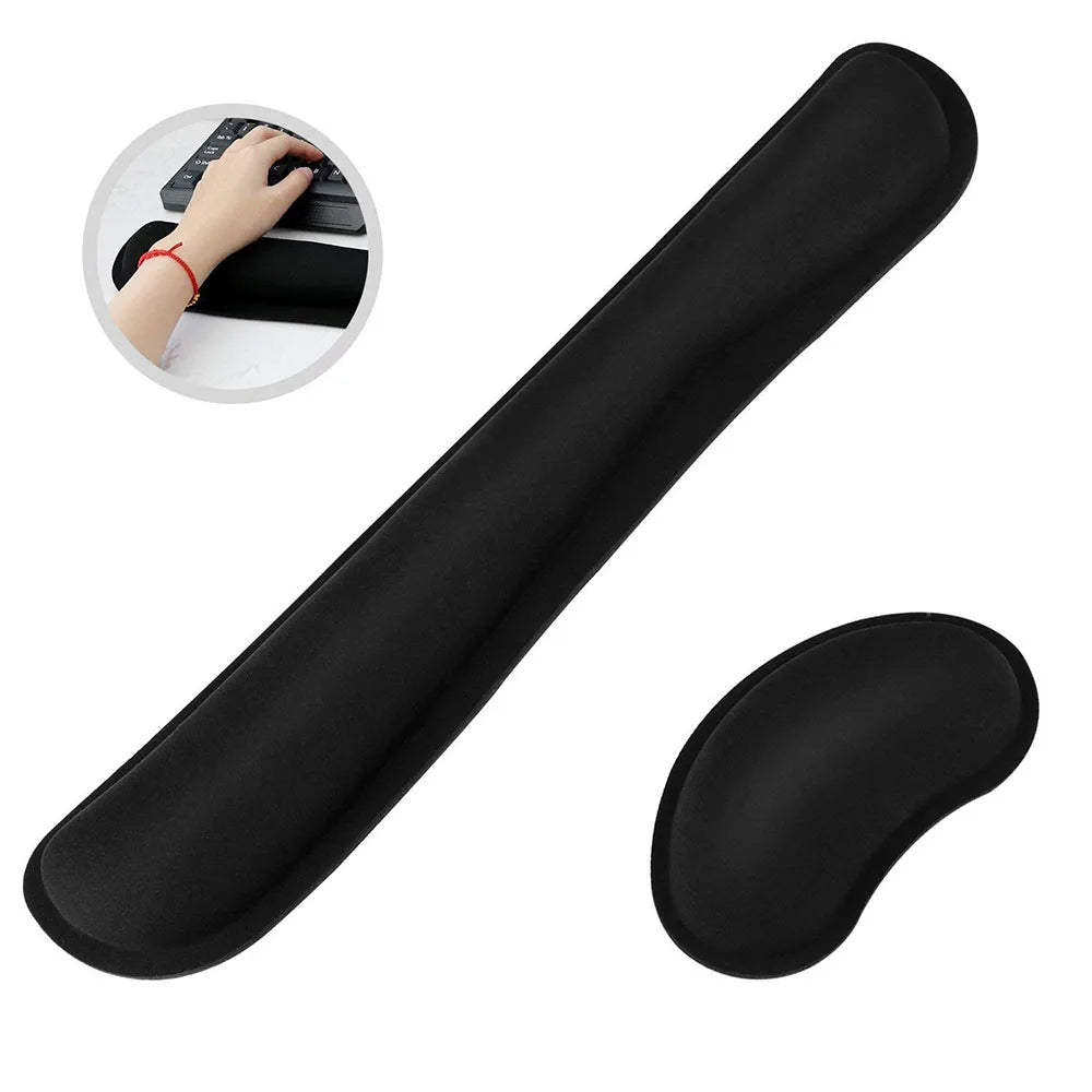 Wrist Rest Mouse & Keyboard Pad with Non-Slip Base Wrist Rest Pad Ergonomic Mousepad For Typist Office Gaming PC Laptop Computer