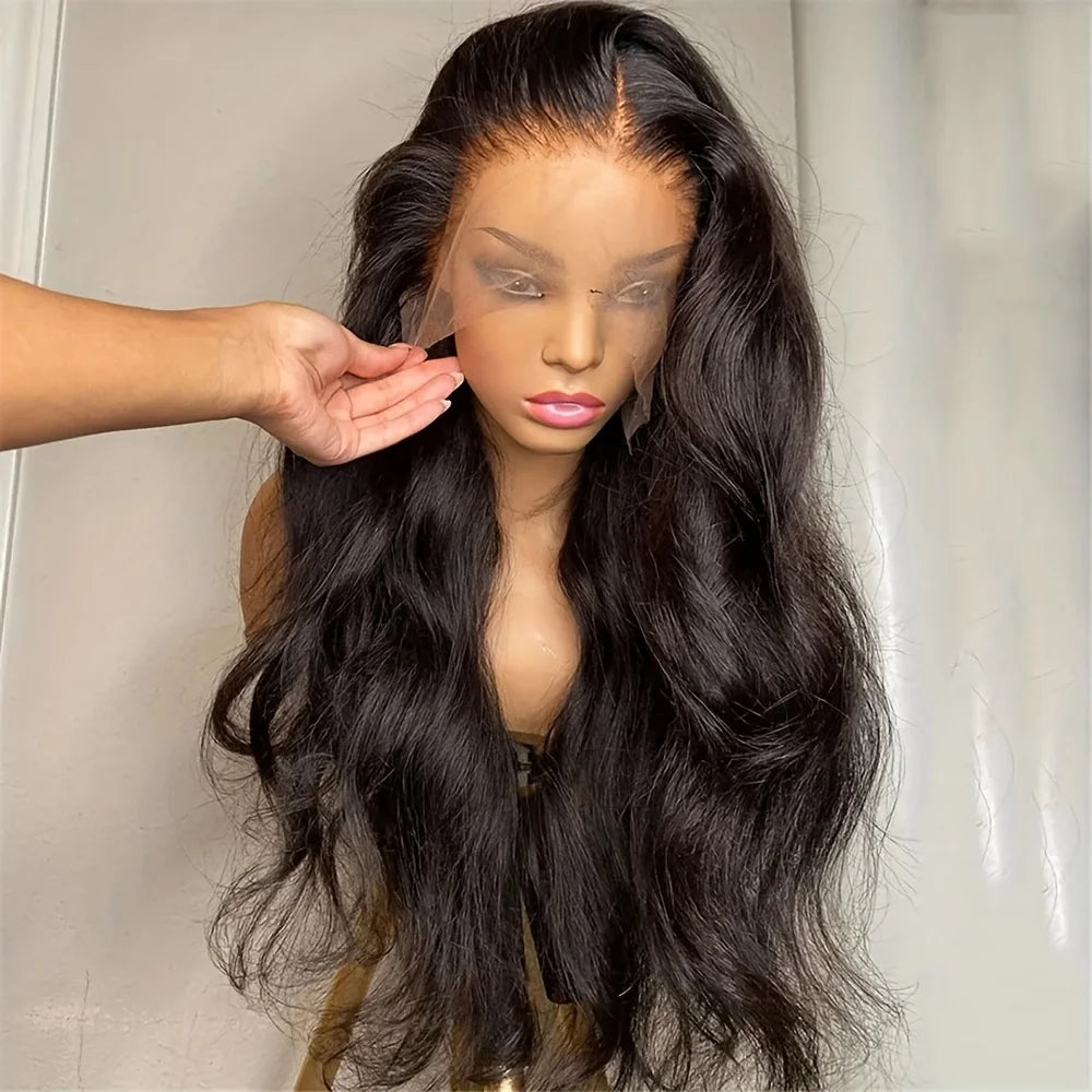250 Density Body Wave Human Hair Wigs 13X6 Hd Lace Frontal Wig Natural Black PrePlucked 30 40 Inch Brazilian Hair 100% For Women