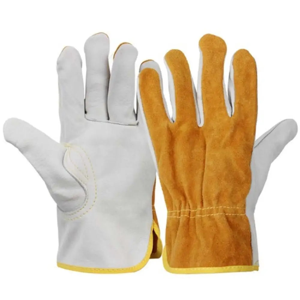 1 Pair Security Protection Welding Gloves Soft Leather Labor Protection Leather Work Gloves Durable Safety Welder Gloves