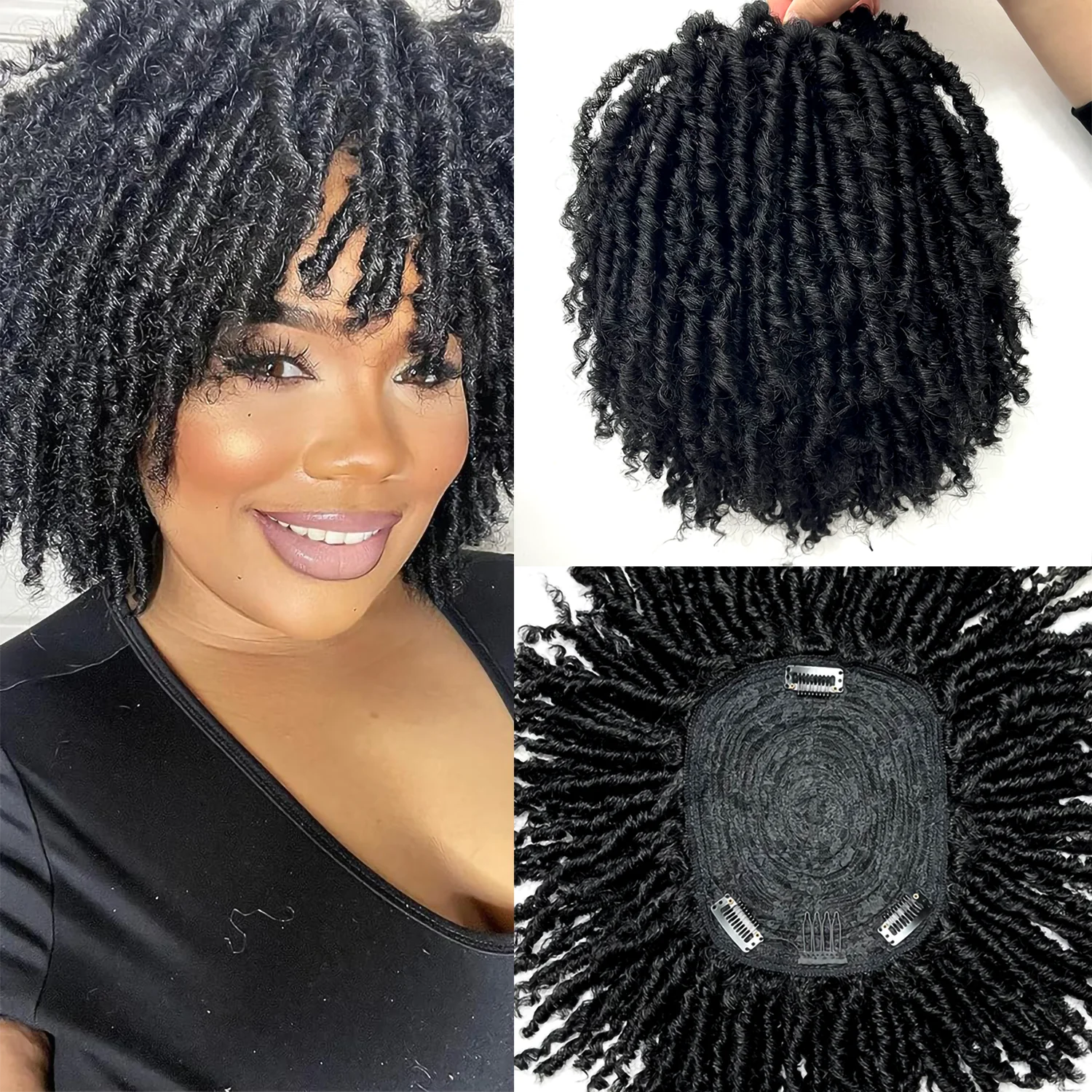 Synthetic Dreadlock Braided Half Wig Black Brown Blonde Gray Soft Faux Locs Cosplay Party Daily Wear Wigs for Women Men