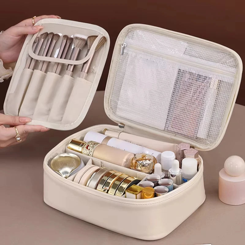 Women's Makeup Bag Large Capacity Double Layer Cosmetic Bag Waterproof Toiletry Pouch Cosmetics Organizer Travel Essentials