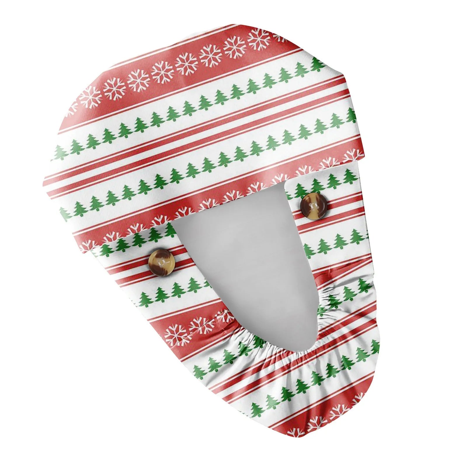 Long Hair Work Hat Fashion Christmas Print Adjustable Work Cap Beauty Salon Nursing Cap Female Surgical Hat Scrub Caps Acces